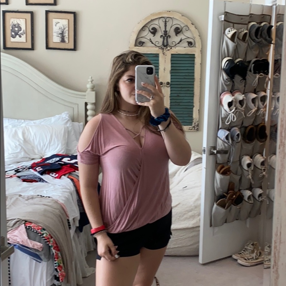 light pink blouse